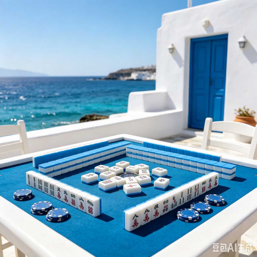 blue mahjong tiles