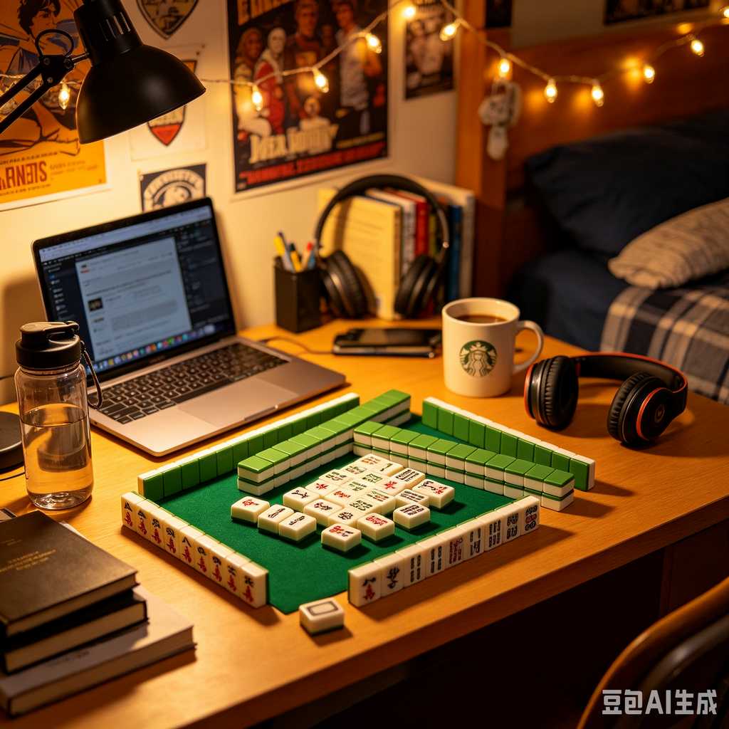 vintage text mahjong set